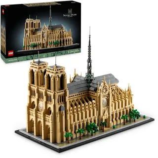 LEGO Architecture Notre-Dame de Paris, Sammlerstück für Erwachsene, Souvenir aus Frankreich, Geschenk für Frauen, Männer, Globetrotter und alle Geschichtsbegeisterten, architektonische Modellbau 21061