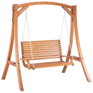 Beliani Gartenschaukel, Dunkelbraun, Holz, 170x175x128 cm, Gartenmöbel, Hollywoodschaukeln