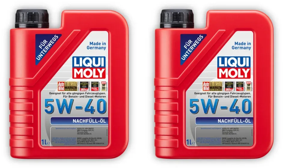 2x Motoröl LIQUI MOLY 1305 Nachfüll-Öl 5W-40 Leichtlauf synthetisch 1 Liter