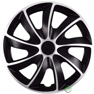 J&J AUTOMOTIVE | 16" Radkappen Radzierblenden 4er Set 16 Zoll Alu-Optik-Schwarz Quad, Radabdeckung, Radkappen, Zierblenden, Felgen