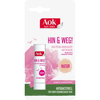 Aok Anti-Pickel Abdeckstift mit Tonerde, Natur, 3er Pack (3 x 1 Stück)