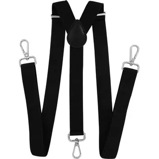 axy Hosenträger Herren Hosenträger 3 robusten Karabiner Verschluss 2,5 cm breit Y-Form verstellbar und elastisch 120cm Lang - Einheitsgröße