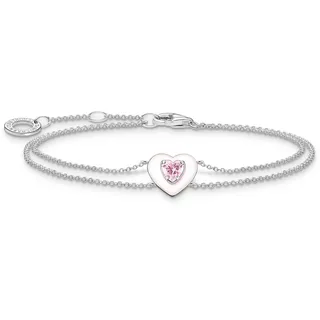 Thomas Sabo Armband Herz mit pinkem Stein, A2091-041-9-L19V«, mit Zirkonia (synth.) und Emaille