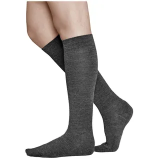 vitsocks Damen 80% MERINOWOLLE Winter warme Kniestrümpfe, Knie lange Socken Merino Wolle Wintersocken, grau, 35-38 - 35-38