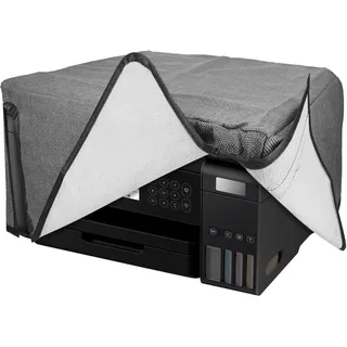 kwmobile Drucker Schützhülle kompatibel mit Epson Eco Tank ET-3850 / Eco Tank ET-4856 Hülle - Printer Cover aus Leinen - Staubschutzhülle für Drucker - Dunkelgrau