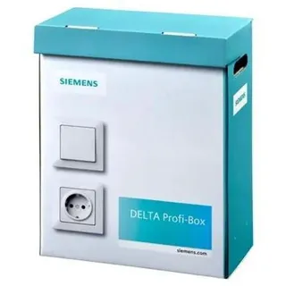 Siemens PROFI-Box, 100 Schuko-Steckdosen, mit Kinderschutz, DELTA line, titanweiß, 1 Stk. - Weiß