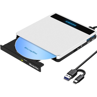 SOMDARHK Externes Blu Ray Laufwerk Extern USB 3.0, Type-C Bluray Externer CD DVD Brenner mit SD/TF Slot & 2 USB, Tragbar BD Externe Blu-ray Laufwerk für Laptop PC Mac MacBook Windows 11/10