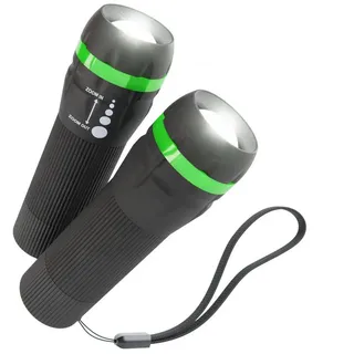 Absina kleine LED Taschenlampe batteriebetrieben 2er Pack - Mini Taschenlampe Kinder mit 60 Lumen & 110m Leuchtweite - Kinder Taschenlampe für Jungen & Mädchen stufenlos fokussierbar inkl. Batterie