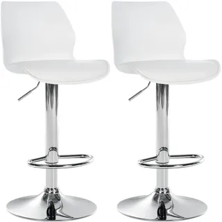 CLP 2er Set Barhocker Gilbert weiß Kunststoff
