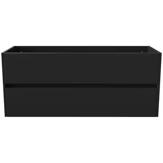 Belvit Drava Waschbeckenunterschrank Waschtisch 120 Cm Mattschwarz 2 Schubladen Softclose Grifflos Badezimmer