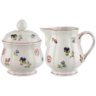 Villeroy & Boch Petite Fleur Milch- & Zucker-Set 2-teilig | Milchkännchen (200 ml) und Zuckerdose (360 ml) für 6 Personen | Premium Porzellan | Mehrfarbig