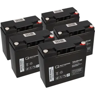 Q-Batteries Akkusatz 60V 23Ah statt 20Ah für ECO ENGEL 500er Serie 5x 12V 23Ah AGM Akku