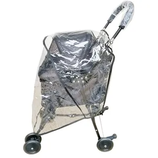 GeKLok Regenschutz für Hundebuggy, faltbar, wasserdicht, transparent, mit seitlichem Einstieg hinten, Belüftungslöchern für Haustier, Hund, Katze, Buggy (transparent)