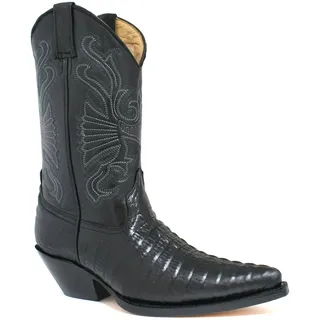 Grinder Herren Carolina Croc Leder Schwarz Western Cowboy Tanzstiefel 45 - 45 EU