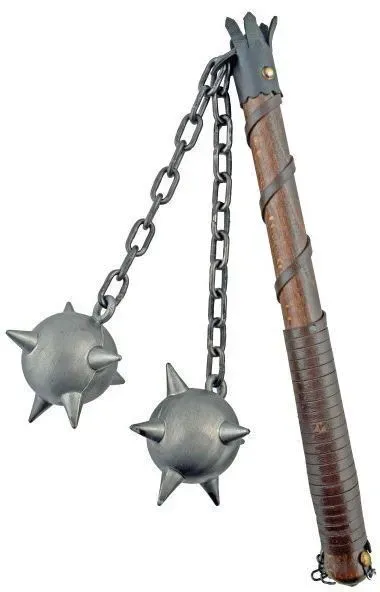 Morgenstern mit zwei Metallkugeln und Kette