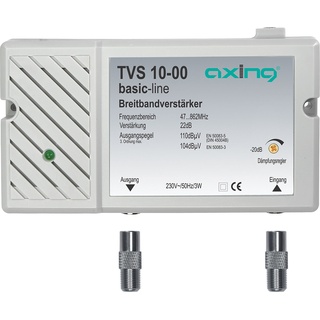 Axing TVS 10-00 Breitband-Verstärker für Kabelfernsehen oder Antennen DVB-T2 HD UKW DAB+