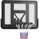 Basketballkorb mit Rückwand für Outdoor & Indoor, Basketballbrett mit Ø45 cm Stahlkorb und Netz, Wandmontage, Basketball Board für Erwachsene, Schwarz