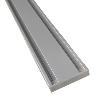 BestLivings Vorhangschiene Aluminium - Silber "2 Lauf" 90cm - Flache Gardinenschiene (7mm) - inkl. Vorhanggleiter