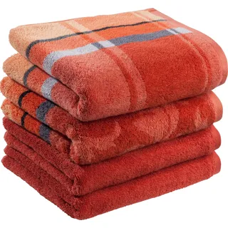 Erwin Müller Handtuch-Set 4er-Pack Terra Größe 50x100 cm - Ludwigsburg - 100% Baumwolle - kuschelweich, saugstark, voluminös - praktisch durch beidseitige Schlaufen (weitere Farben)