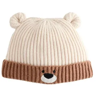 Next Beanie Baby-Rippstrickmütze mit Bärengesicht (1-St) braun Kopfumfang: 50 cm.