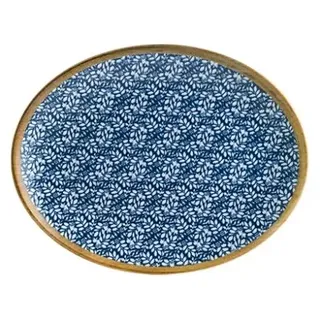 x Bonna Iris Vago Platte 36cm 2,2cm hoch oval Porzellan Blau LPNMOV36OV Servierplatte Servierteller Teller Geschirr