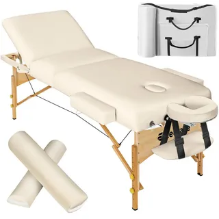 Tectake tectake® 3 Zonen Massageliege-Set, Breite 70 cm, Polsterung 7,5 cm, mit Holzgestell, 218 x 102 x 90 cm