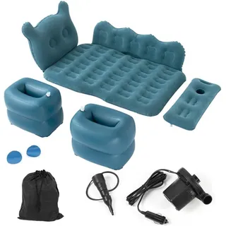 Minkurow - PVC-Beflockung, aufblasbares Bett, Schlaf-/Ruhematratze, weiches Kissen, 150 kg Tragkraft, für Reisen im Auto oder suv