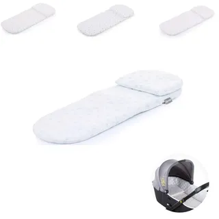 Chipolino Kinderwagen Matratze Kopfkissen Sternenmuster atmungsaktiv universal, Farbe:blau Sterne