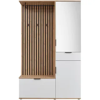 Möbel Kraft MONACO Garderobenkombination 122x195x35 cm Weiß