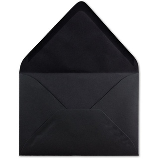 1000 DIN C6 Briefumschläge Schwarz - 11,4 x 16,2 cm - 120 g/m2 Nassklebung Brief-Hüllen ohne Fenster für Einladungen von Ihrem Glüxx-Agent