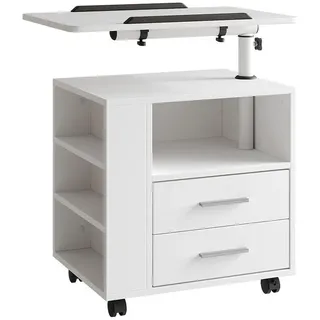 Vicco Nachttisch Bora Weiß 90 x 40 cm mit 2 Schubladen
