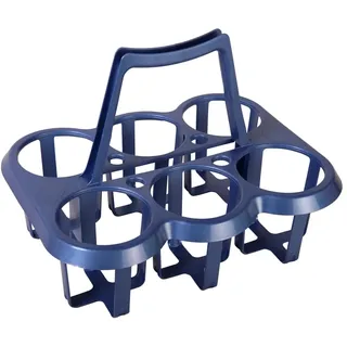 Getränkehalter - Getränkekorb für 6 Flaschen - stabil - Kunststoff - Flaschenkorb - Flaschenträger - (metallic blau)