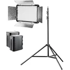 Walimex Tageslicht Set1 A (Flächenleuchte, Studioleuchte, Videoleuchte), Dauerlicht, Schwarz