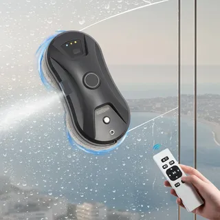 SOPERIT Smart Fensterputzroboter 2800 Pa Automatischem Wasserstrahl Ensterputzroboter Anpassung Saugleistung Fensterroboter, Glasrei Fensterputzer Elektrisch, Automatischer Fensterroboter