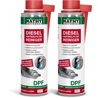 MATHY-DPF Partikelfilter Reiniger Diesel (2 x 300 ml) - hochwirksamer DPF Reiniger - Diesel Systemreiniger für Dieselmotoren - Diesel Additiv