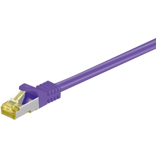 goobay RJ45 Patchkabel CAT 6A S/FTP (PiMF), 500 MHz mit CAT 7 Rohkabel, Violett