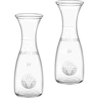 Emilja Wasserkaraffe Saftkaraffe Weinkaraffe Misura in verschiedenen Größen zur Auswahl Glaskaraffe (2 x 0,25L) Transparent