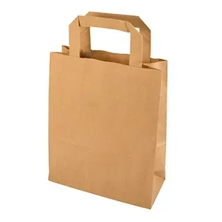 Papstar Tragetaschen, Papier 22 cm x 18 cm x 10 cm braun mit Tragegriff
