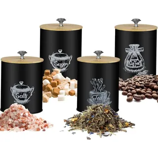 iso trade spóka z o.o. Ruhhy Vorratsdose Vorratsdosen Set Kaffeedose Teedose Zuckerdose Salzbehälter mit Deckel, (4-tlg)