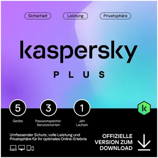 Kaspersky Lab Kaspersky Plus 2025 5 Geräte / 1 Jahr ESD