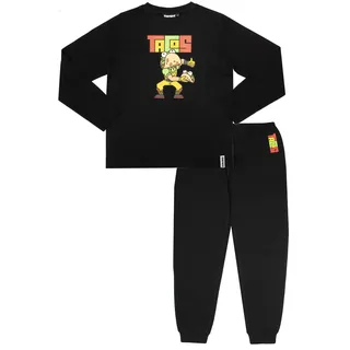 Fortnite Langärmeliger Schlafanzug für Jungen, Guaco, Tacos, 100% Baumwolle, Winter-PJ-Set, Alter 12–16 Jahre, Weihnachtspyjama, für Gamer, Black - Tacos, 164 - 14-15 Jahre