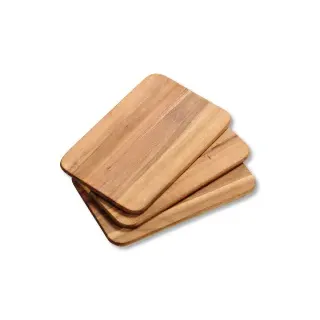 KESPER Frühstücksbrettchen aus Akazienholz hergestellt, 3er Pack, Maße: 23 x 15 x 1 cm, 2140371, Braun