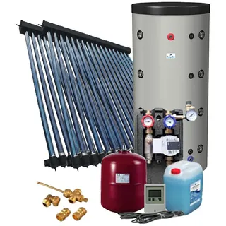 Solarpaket SUNEX HP30, Aufdachmontage 9,78m2 mit Hygienespeicher 750L, 1 WT