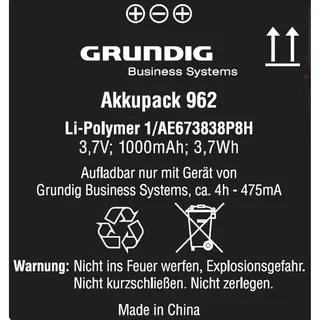 Grundig Akku 962 für Digta 7-Serie gcm9620
