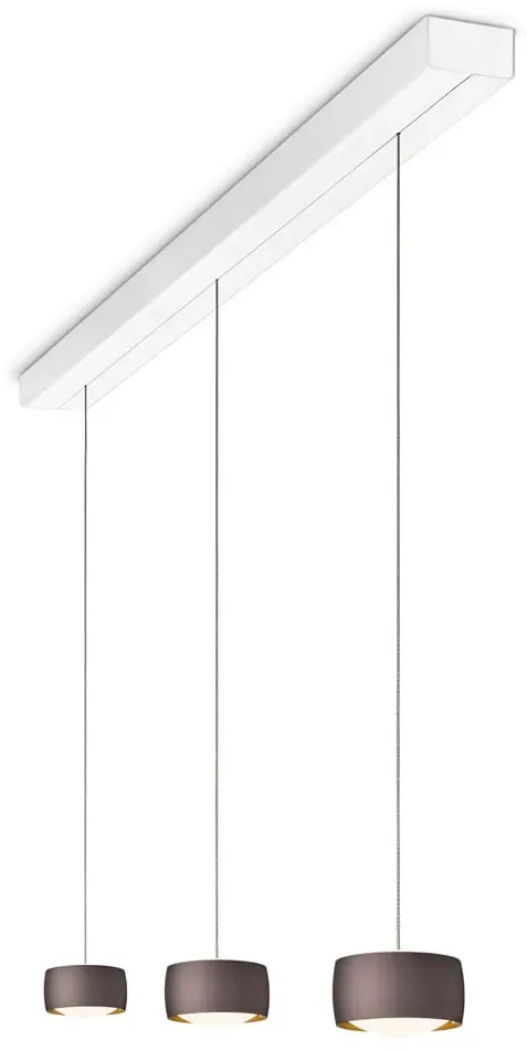 Oligo Grace LED Pendelleuchte mit unsichtbarer Höhenverstellung 3-flammig (weiß,... weiß | brazilian brown