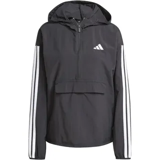adidas Women's ESSENTIALS 3-STRIPES LIFESTYLE WOVEN WINDBREAKER, black/white, S
