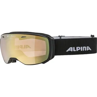 ALPINA ESTETICA QV - Verspiegelte, Selbsttönende & Kontrastverstärkende OTG Skibrille Mit 100% UV-Schutz Für Erwachsene, black matt, One Size