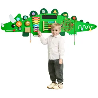 Vevor Dinosaurier-Aktivitätswand, Motorikbrett, 11 Spiele, Montessori-Sensorik-Spieltafel für Kinder von 3–12 Jahren, ideal für Kinder-Spielzimmer, Kindergarten, Klassenzimmer