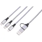 6in1-Schnellladekabel USB-A/C zu USB-C/Micro-USB/8-PIN, 60 cm, 60 W