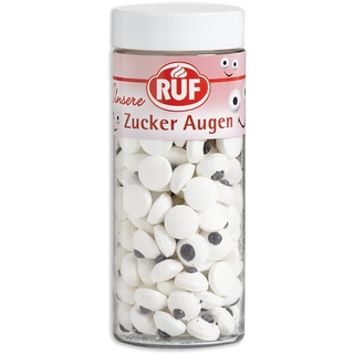 RUF Zucker-Augen, essbare Deko-Augen zum Verzieren von Cookies, Muffins, Cupcakes & Törtchen, für Halloween, Weihnachten & Kinder-Geburtstage, 1 x 75g